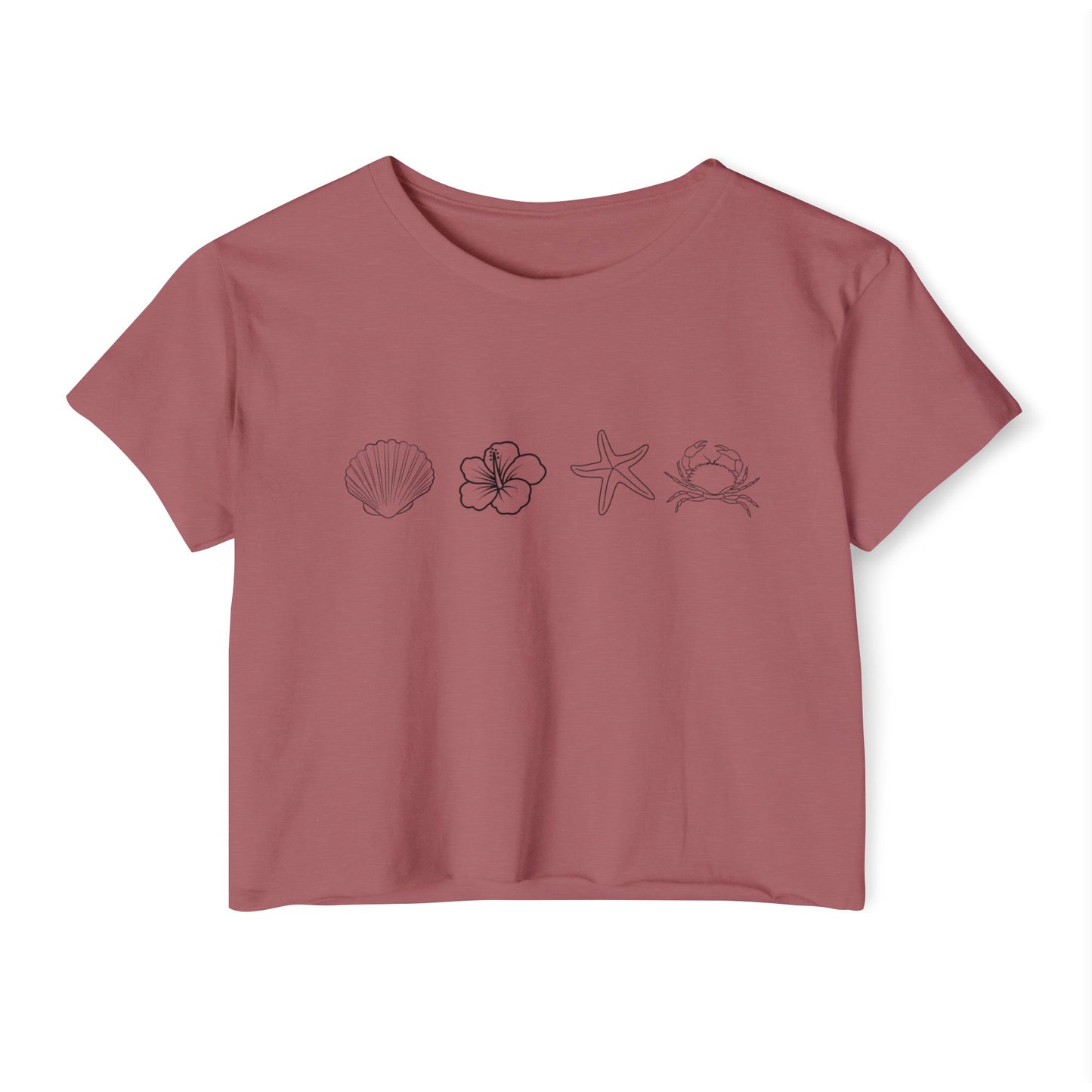 Women's Beach Vibe Crop Top, Summer Festival Top