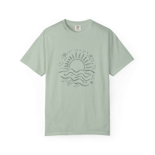 Sunrise Waves Unisex Garment-Dyed T-Shirt