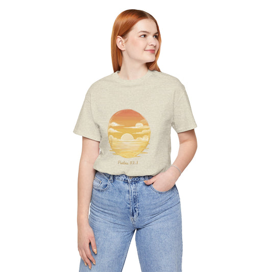 Sunset Serenity Unisex Tee - Inspirational Psalms 113:3 Graphic, Relaxed Fit T-Shirt, Gift for Nature Lovers, Perfect for Casual Wear, [...]