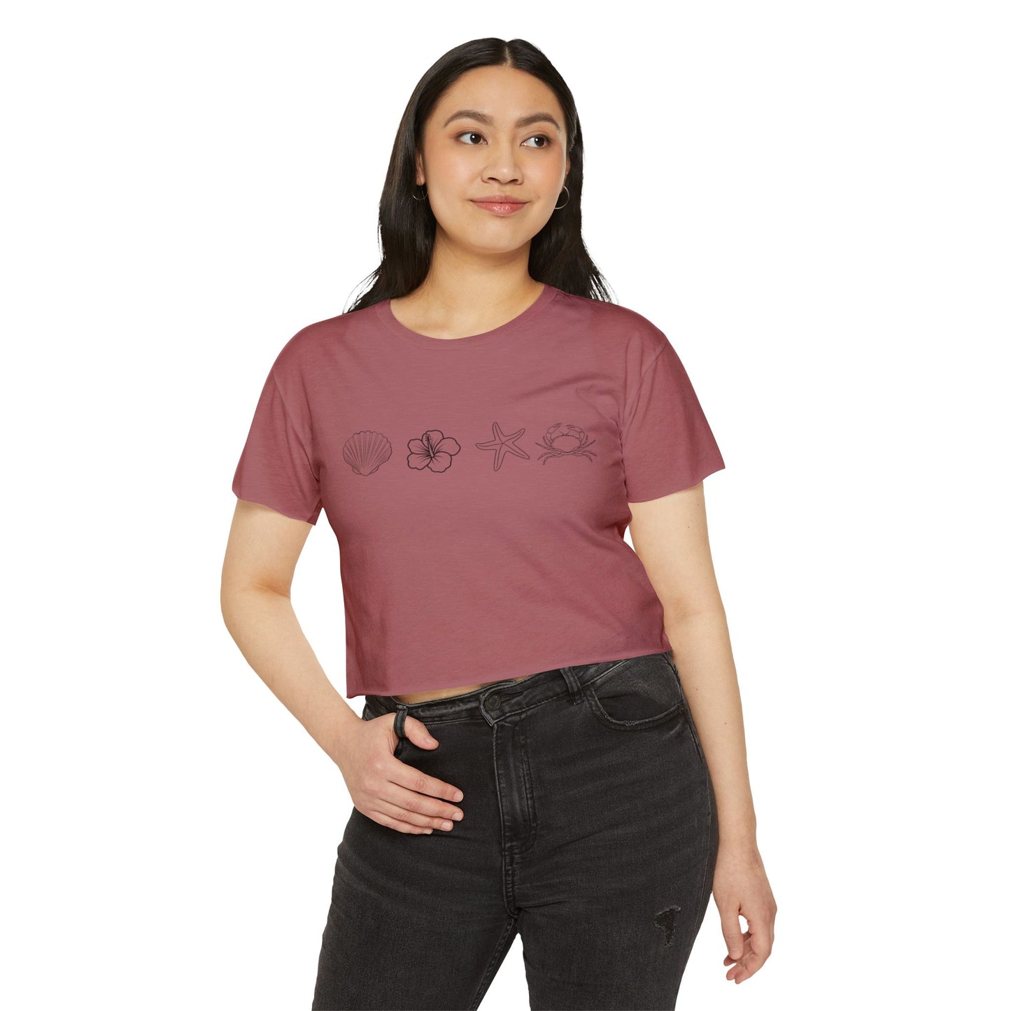Women's Beach Vibe Crop Top, Summer Festival Top