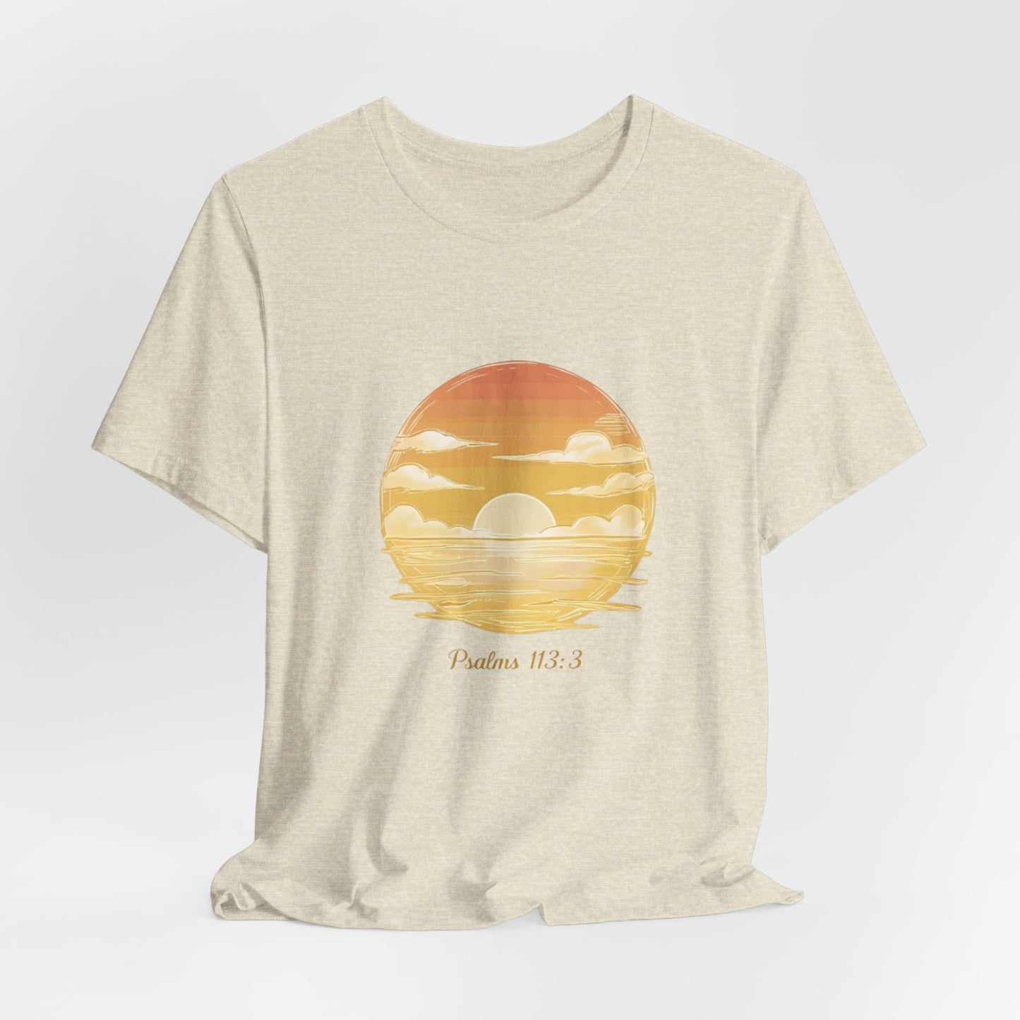 Sunset Serenity Unisex Tee - Inspirational Psalms 113:3 Graphic, Relaxed Fit T-Shirt, Gift for Nature Lovers, Perfect for Casual Wear, [...]