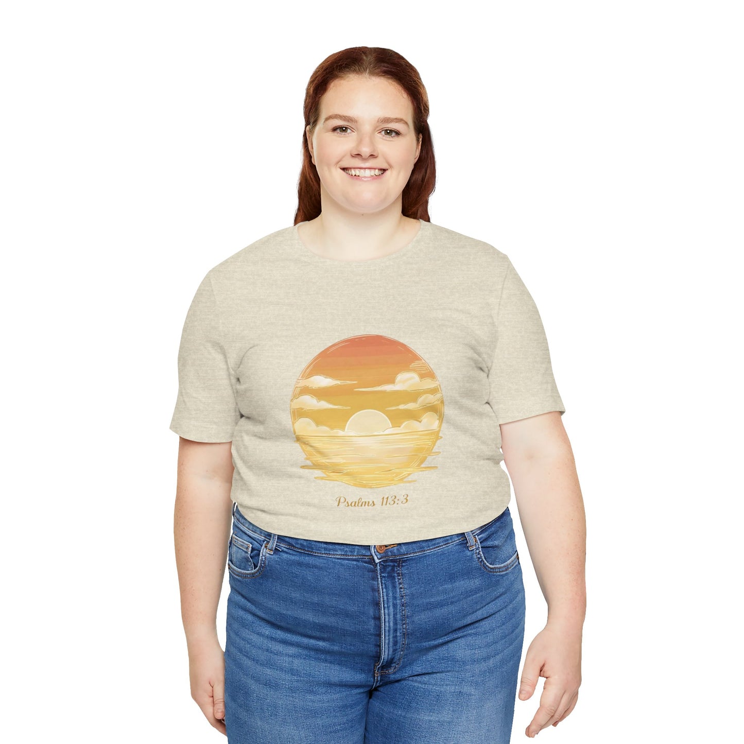 Sunset Serenity Unisex Tee - Inspirational Psalms 113:3 Graphic, Relaxed Fit T-Shirt, Gift for Nature Lovers, Perfect for Casual Wear, [...]