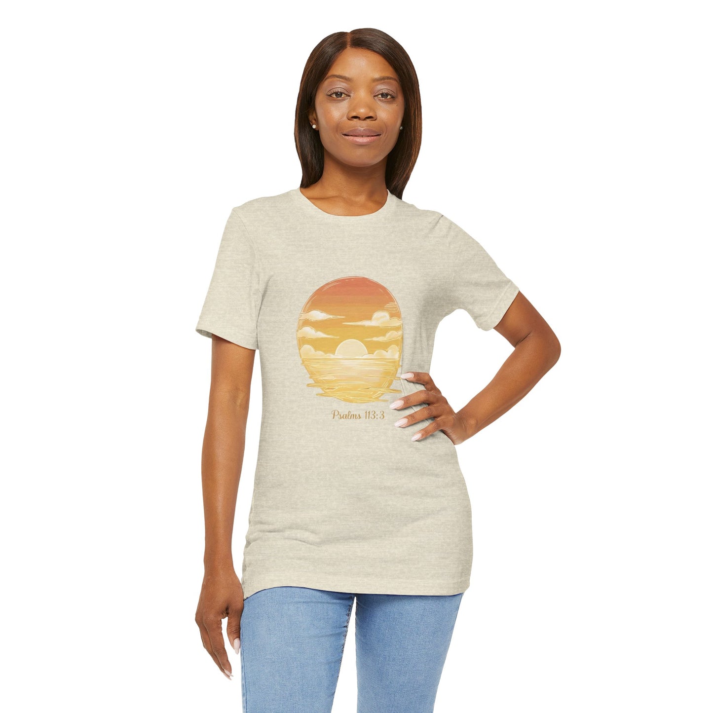 Sunset Serenity Unisex Tee - Inspirational Psalms 113:3 Graphic, Relaxed Fit T-Shirt, Gift for Nature Lovers, Perfect for Casual Wear, [...]