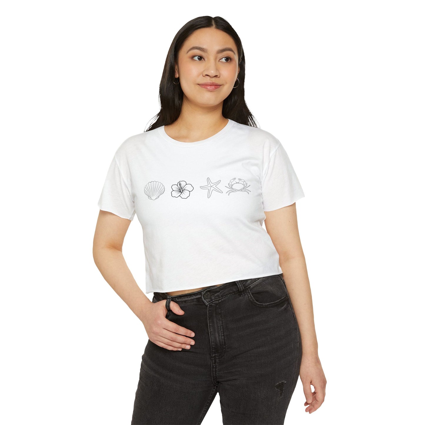 Women's Beach Vibe Crop Top, Summer Festival Top