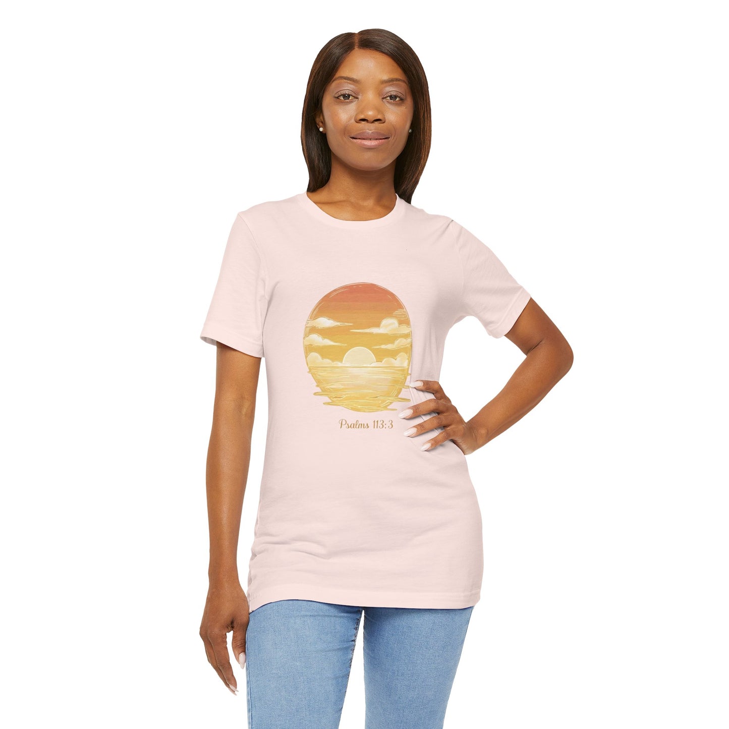 Sunset Serenity Unisex Tee - Inspirational Psalms 113:3 Graphic, Relaxed Fit T-Shirt, Gift for Nature Lovers, Perfect for Casual Wear, [...]