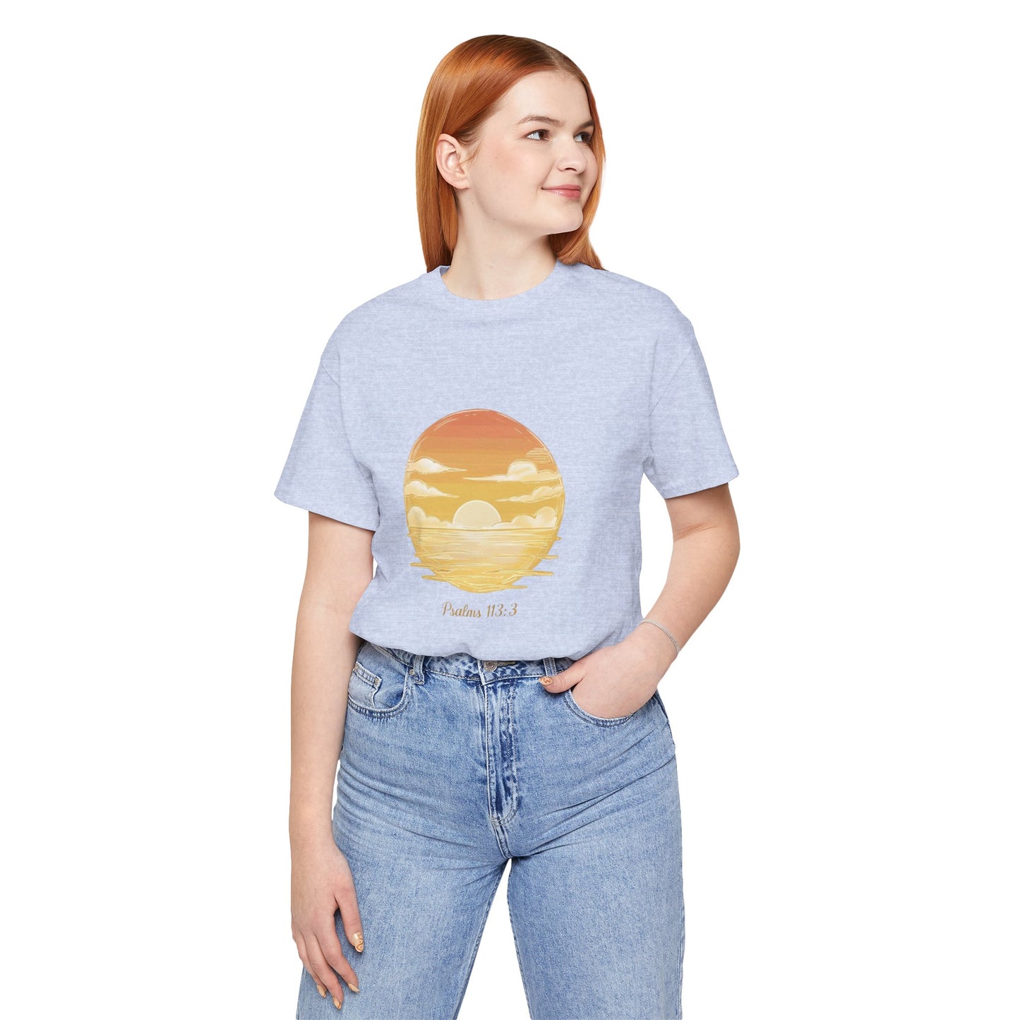 Sunset Serenity Unisex Tee - Inspirational Psalms 113:3 Graphic, Relaxed Fit T-Shirt, Gift for Nature Lovers, Perfect for Casual Wear, [...]