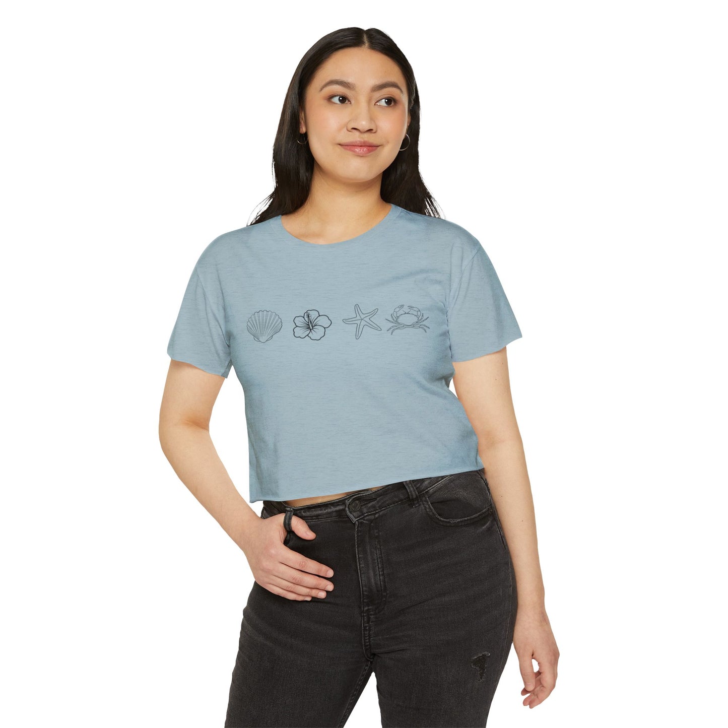 Women's Beach Vibe Crop Top, Summer Festival Top