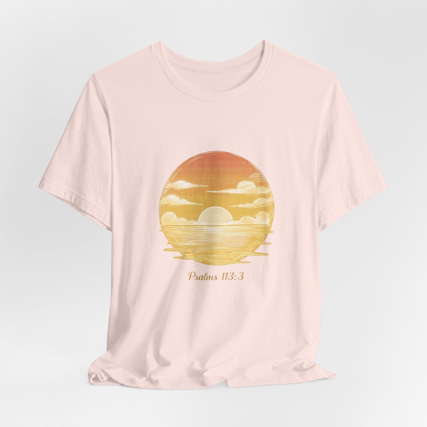 Sunset Serenity Unisex Tee - Inspirational Psalms 113:3 Graphic, Relaxed Fit T-Shirt, Gift for Nature Lovers, Perfect for Casual Wear, [...]